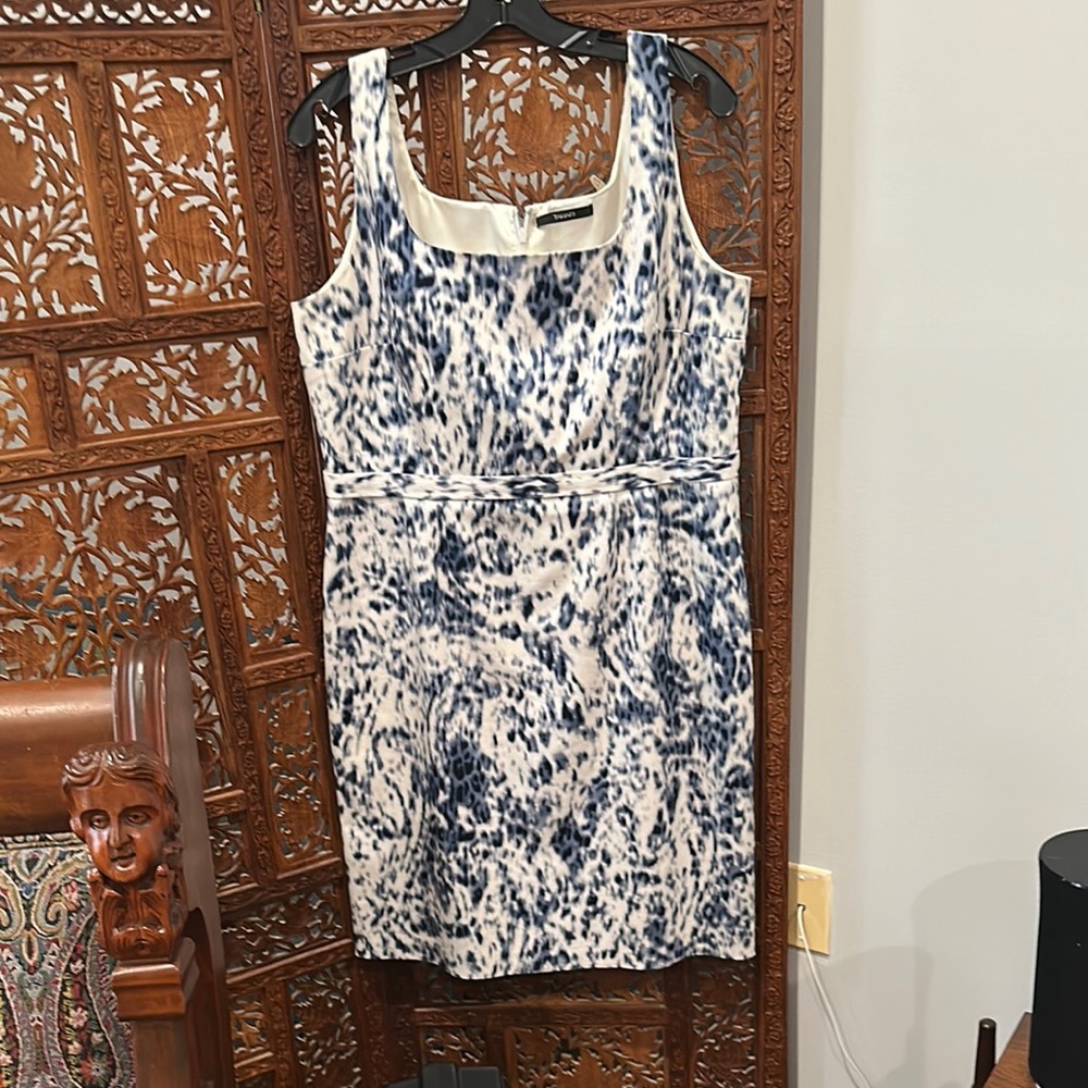 Tahari Elegant Blue and White Dress